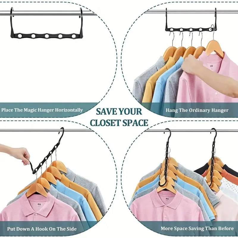 10-Piece Space-Saving Magic Hanger Set - Sturdy Plastic Clothes Organizer