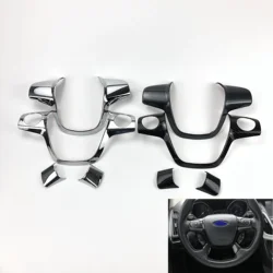 Emaicoca ABS Chrome trim steering wheel cover sticker case for Ford Focus 3 mk3 2012-2014/ Kuga 2013-2015 auto accessories