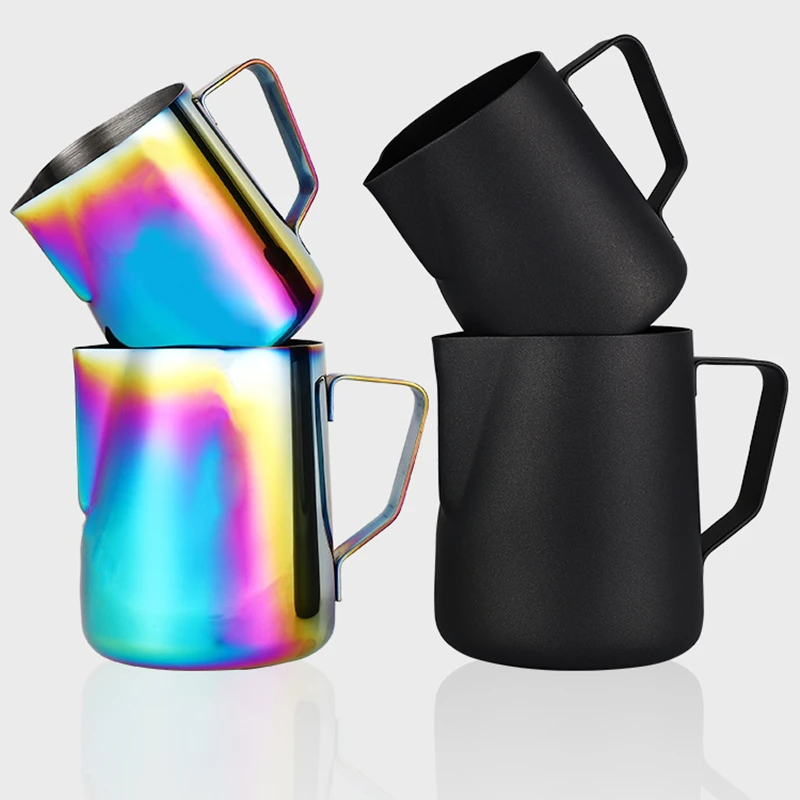 Aixiangru Montalatte, Brocca Barista Cappuccino Caffettiera A Punta Espresso,Latte Barista, Con Coperchio Colore Accessori Caffe Arte Del Latte