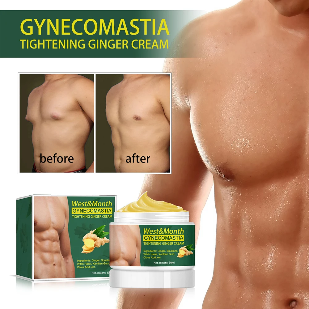 Breast Enlargement Cream Weight Loss Cream Man Breast Firm Massage Ginger Serum Remove Excess Fat Shrink Chest Gynecomastia Tighten 30ml