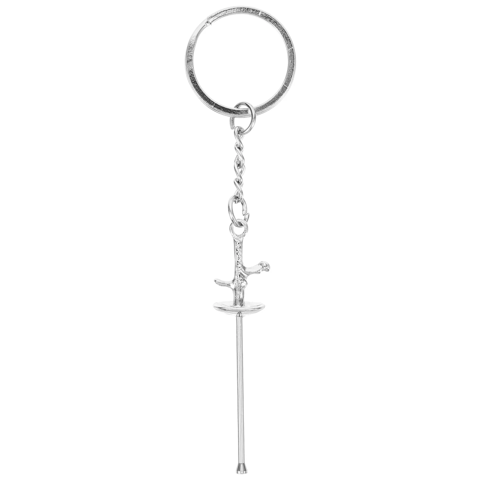 

Fencing Keychain Metal Fencing Key Ring Handbag Charm Car Key Ring Bag Purse Hanging Pendant Fencing Sport Fans Fencer Souvenir