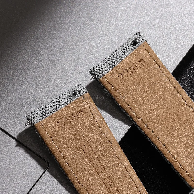 Quick Release Nylon Leather Watch Strap - Universal Military Sport Wristband