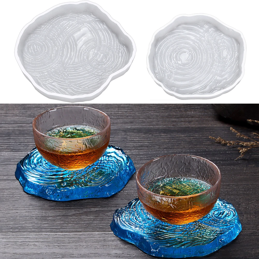 New Water Ripples Coaster Resin Molds-irregular Round Cup Mat Mold-ripple  Silicone Coaster Mold-wave Cup Mat Mold-epoxy Resin Coaster Mold 