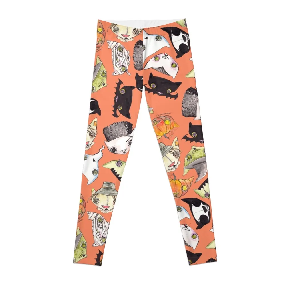 

Oro Halloween Orange Leggings Sports pants woman Jogger pants push up fitness Womens Leggings