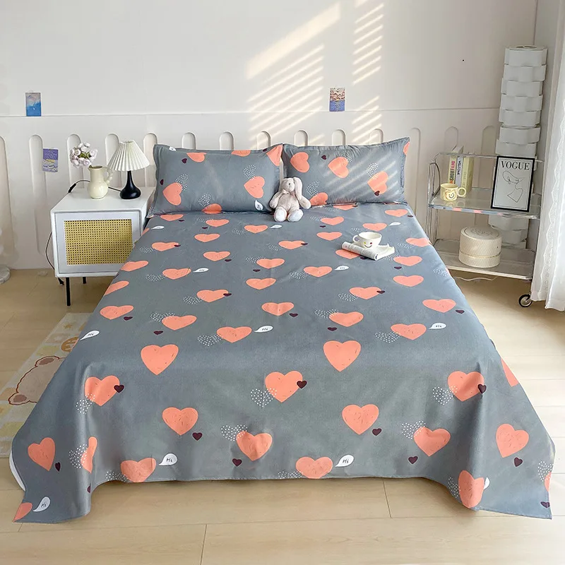 Aloe Vera Cotton Sheet Sheet Double Bed Brushed Chemical Fiber Sheet One Bedding Item Pillowcase Need Order 4