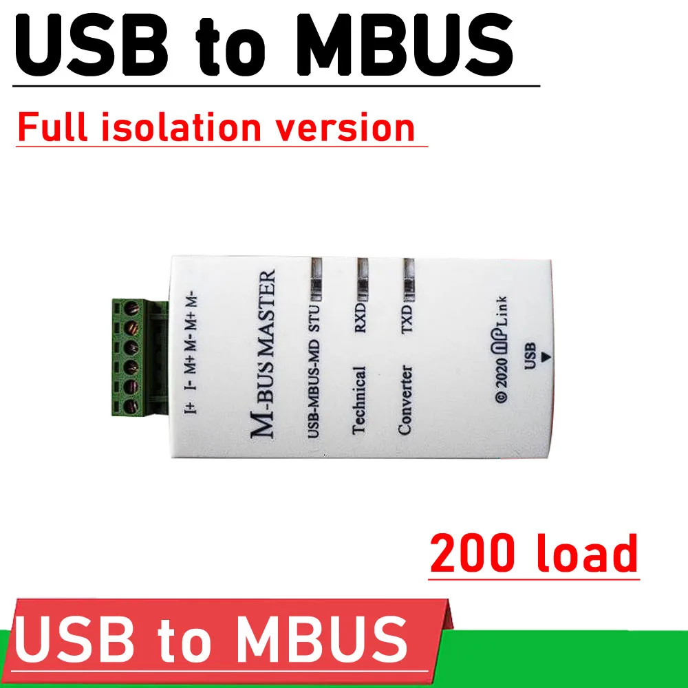 

full isolation USB to MBUS host meter M-BUS data debugging communication for Smart energy water heat meter reading