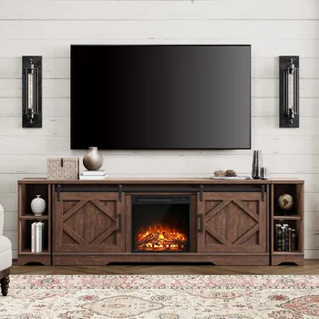 TV Stand with 18" Fireplace 1