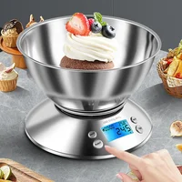 Báscula de Cocina Digital Alta Precisión Acero Inoxidable | Temporizador Desmontable para Alimentos, Hornear y Adelgazar