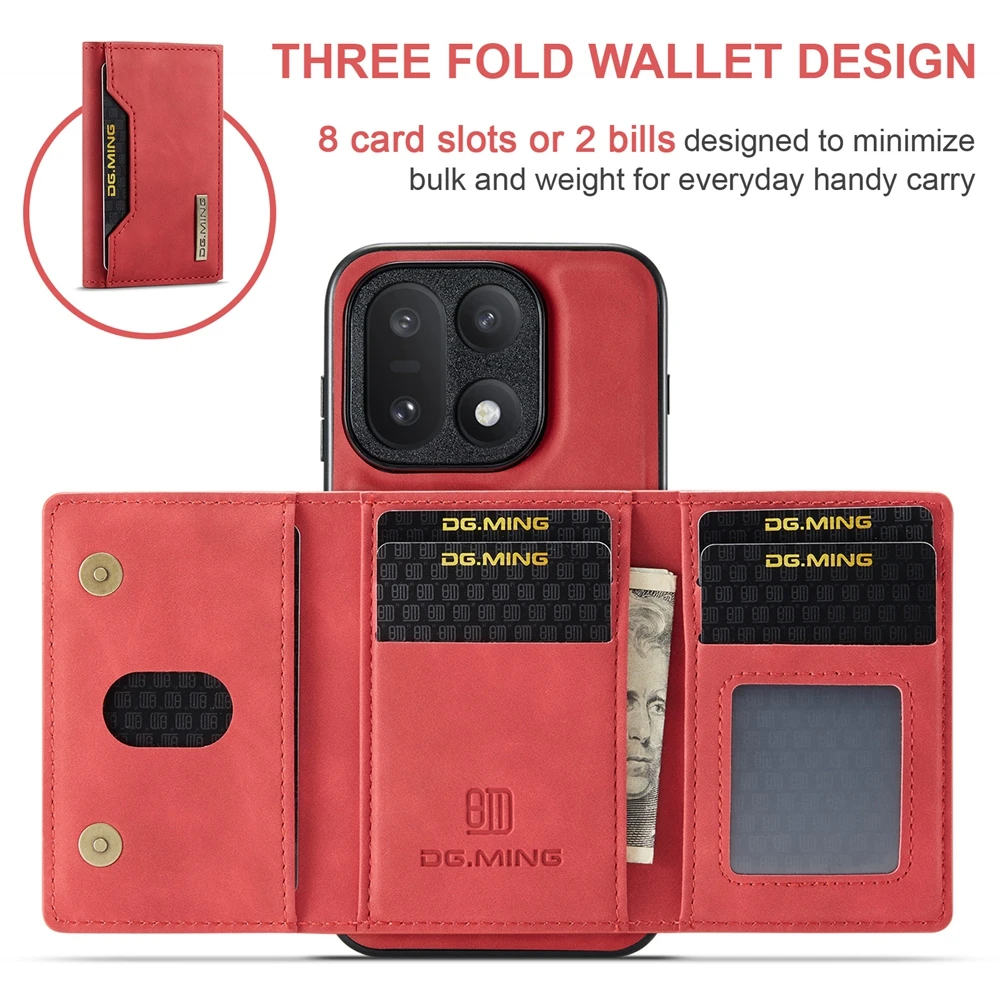 Leather 2-in-1 Wallet Case with Card Slots & Kickstand