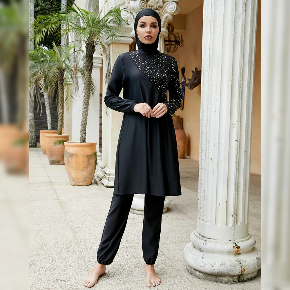 

Women Full Cover Swimsuit 2023 Burkini Muslim Swimwear Black Swimsuit Modest Fashion Hijab Islamic Long Sleeve Bathing Suit