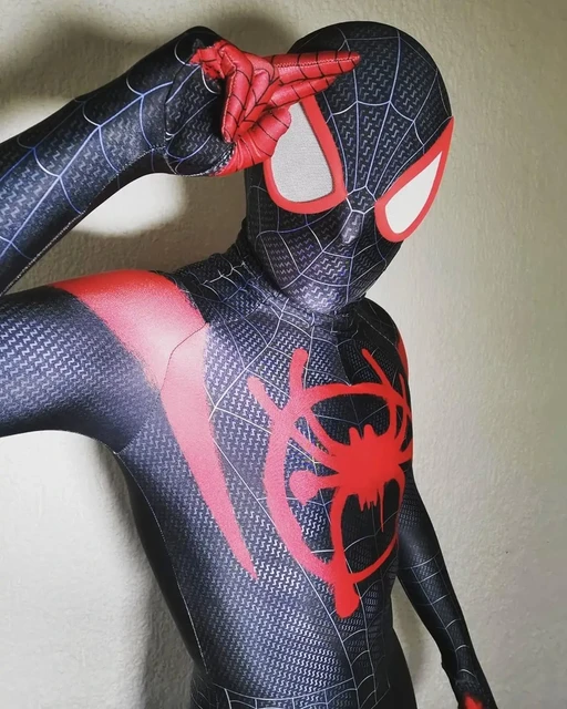 Symbiote Miles Morales Spider Girl Costume Cosplay Lycra Spandex