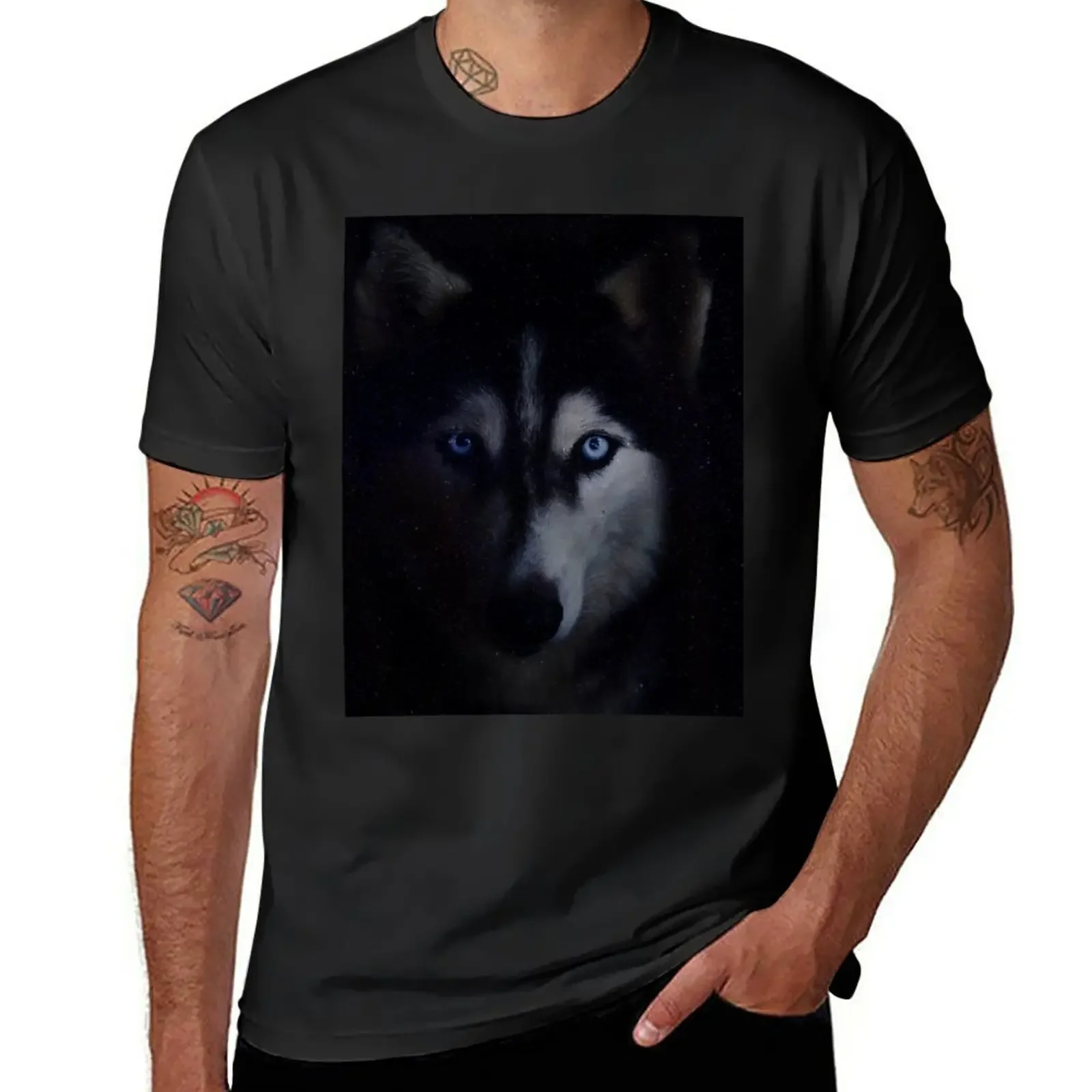 

cool siberian husky T-Shirt summer clothes vintage clothes oversized quick drying men clothes