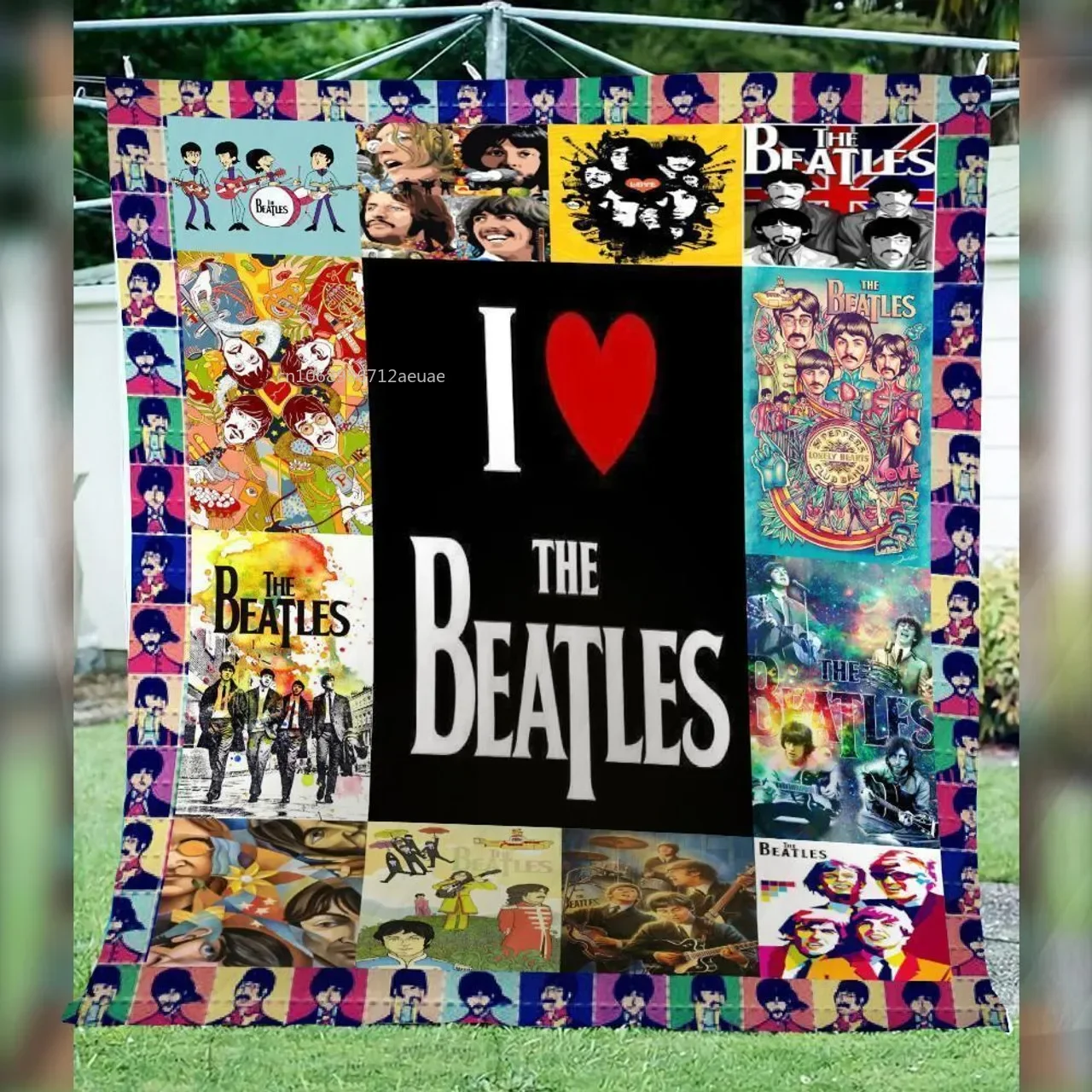 Rock Band Music Soft Flannel Blanket B-Beatles Signature Throw Blanket Soft Art Poster Bedspread Sofa Air Conditioner Cover 4