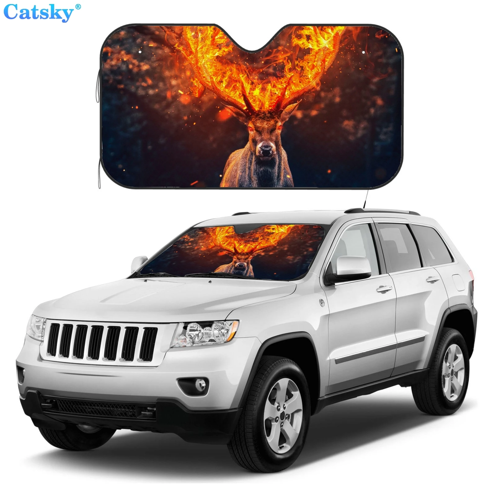 

Deer Animal Car Awning UV Protection Car Sun Visor Accessories Printed Pattern Decoration Gift Sun Shade Custom