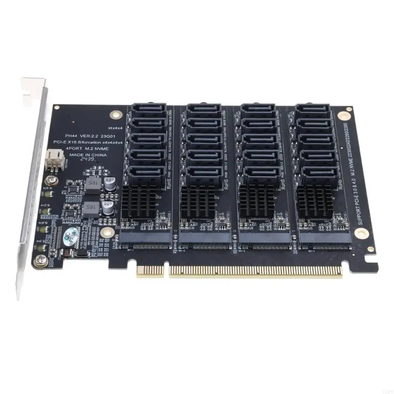 T3EE for M.2 PCIe X16 Expansion Card Supports NVMe for M.2 (2230-2280) 4 x 32Gbps AM4 Socket and Intel VROC NVMe
