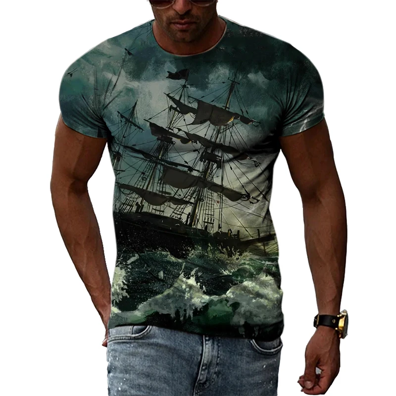 Рисунок 2 - Мужской винтажный Свободный Топ с 3D-принтом