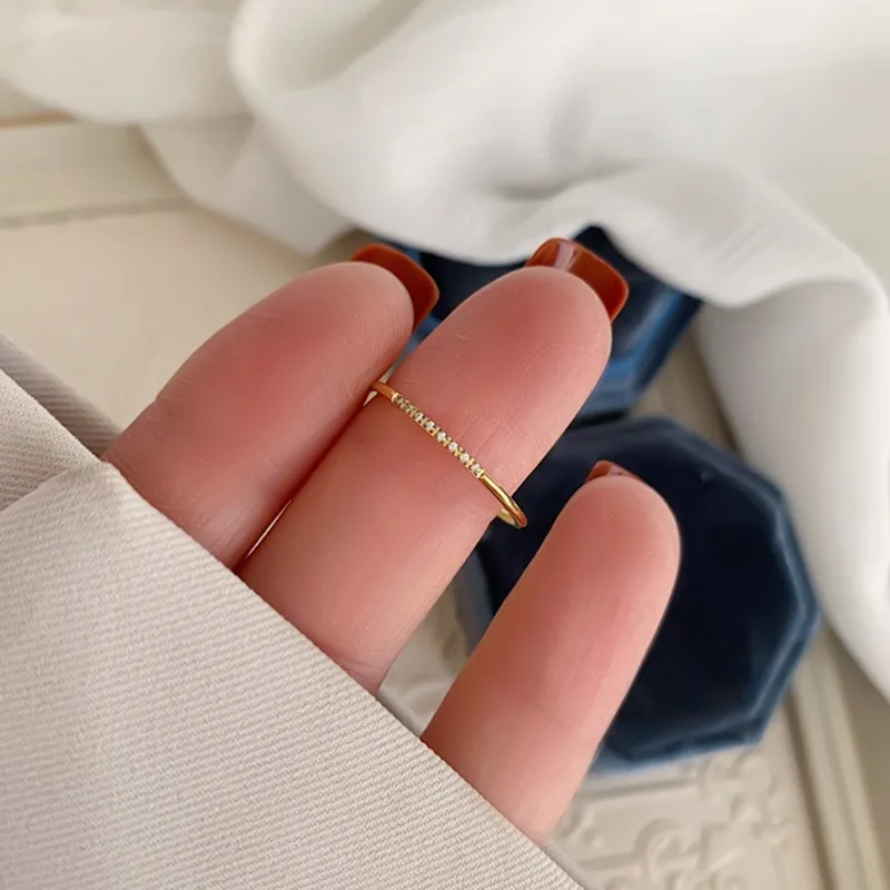 1mm Thin Stainless Steel 8pcs CZ Inlay Stackable Ring Wedding Band for Women Girl Size 5-10 4