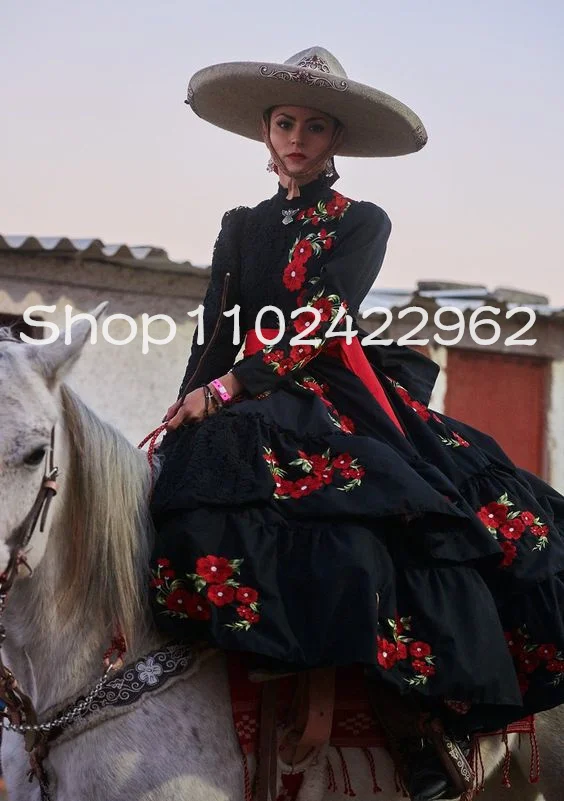 mexican dresses for prom Dress Women Floral Embroidered Dress Off Shoulder Long Maxi Dress Traditional Ethnic Cinco De Mayo Fiesta Party Outfit Summer Beach Holiday Vacation Boho Dress Black S : Clothing, Shoes Discount Exclusions apply Handmade in Mexico Mexican Quinceanera Prom Dresses