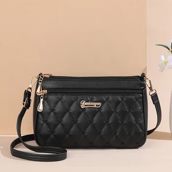 Borsa a Tracolla Piccola e Semplice per Donne, Borsa a Spalla Femminile con Ricamo Lingge alla Moda, Borsa a Tracolla Casual per Signore