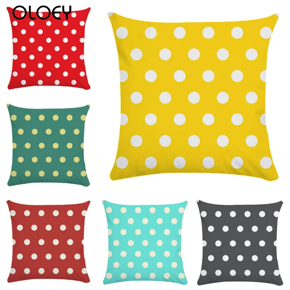 

Наволочка в горошек, наволочка для дивана, Полиэстеровая наволочка для подушки, декоративная наволочка для спальни, отеля, автомобиля, 45x45 см