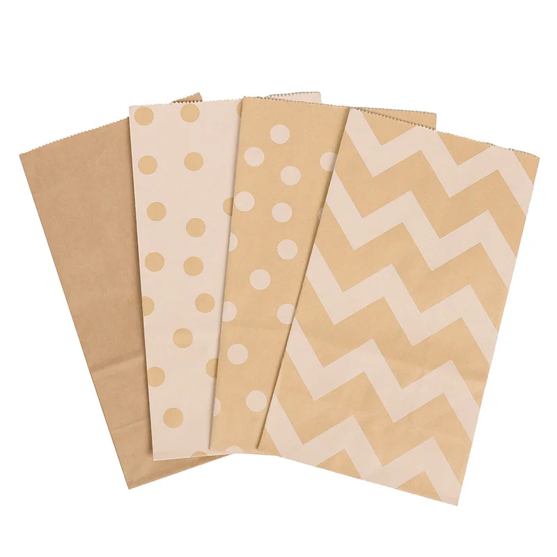 10/20Pcs Kraft Paper Candy Cookie Bags Snack Gift Packaging Wedding Birthday Party Treat Bags Baby Shower Christmas Decor Supply