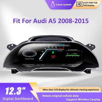 Panel de Instrumentos Digital de 12.3 Pulgadas para Audi A5 Años 2008-2015, Velocímetro, Cabina Virtual 1