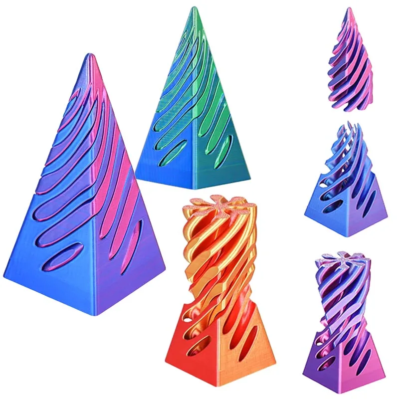 3D Printed Spiral Fidget Toys 11CM Decompression Spinning Three-Dimensional Structure Fingertip Dual Color Stress Relief Toy