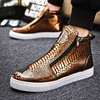 Classic Original Men's Black Sneakers Zip Skateboarding Shoes For Men Designer Leather Silver Sneakers Autumn Men High Top Shoes 1