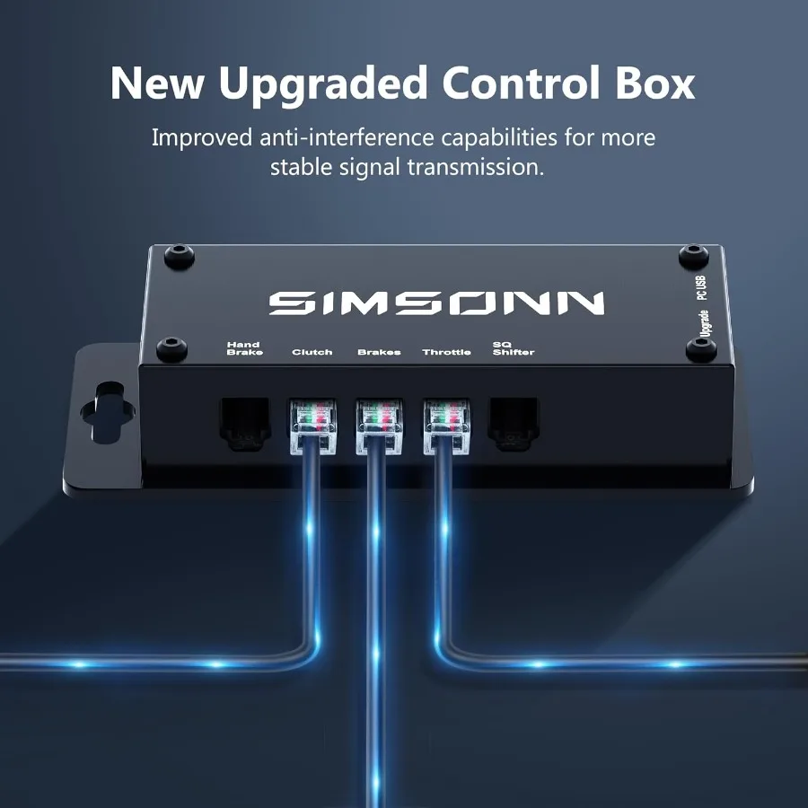 Pedals for PC Racing Simulator SIMSONN PRO Plus Hydraulic with Pressure Sensor Load Cell Black P3-High-Performance