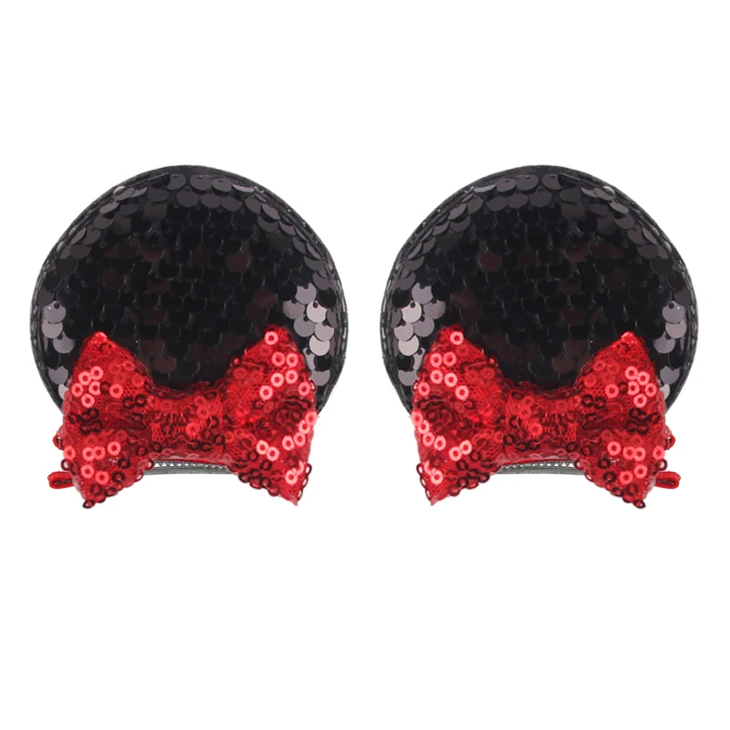 1 Paar Cartoon 2,8'' Pailletten-Mausohren-Haarspangen Festival-Party Pailletten-Haarspangen DIY Haaraccessoires – Detail 13