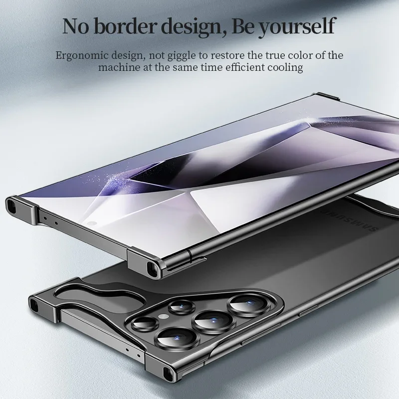 For Samsung Galaxy S23 S24 Plus 24Ultra Lrregular Aluminum Alloy Bumper Phone Case Lens Film Protection Metal Shockproof Cover