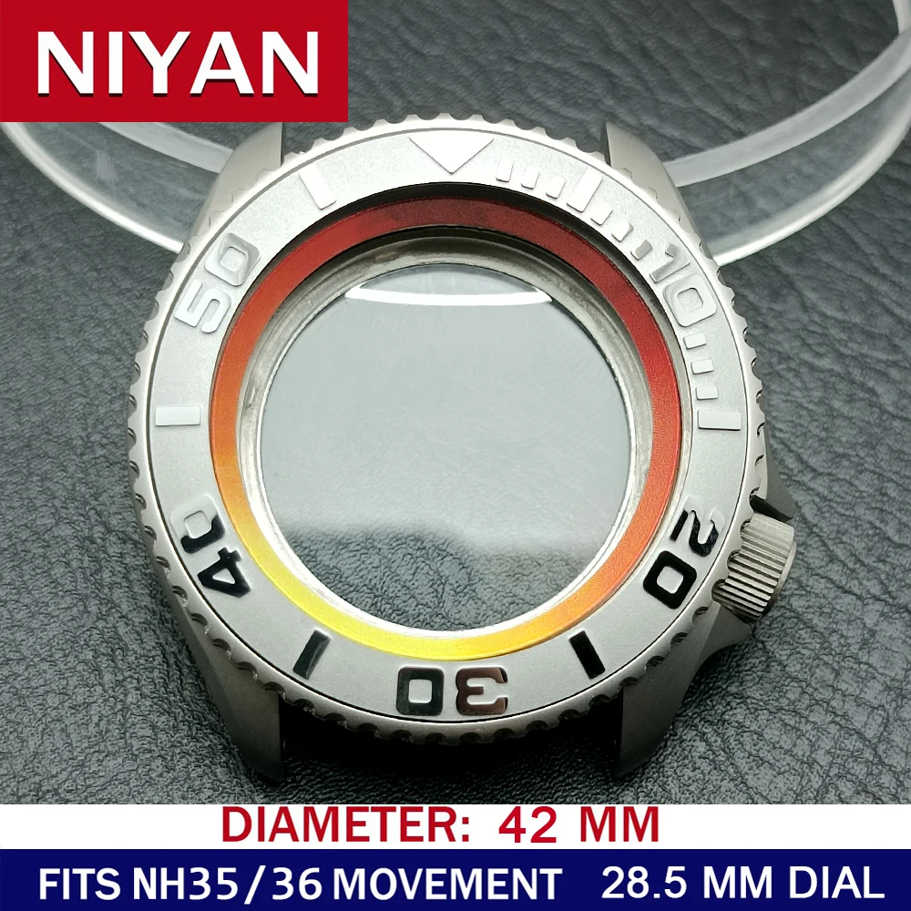 Premium Silvery Steel Watch Case with Sapphire Glass Bezel – 42mm