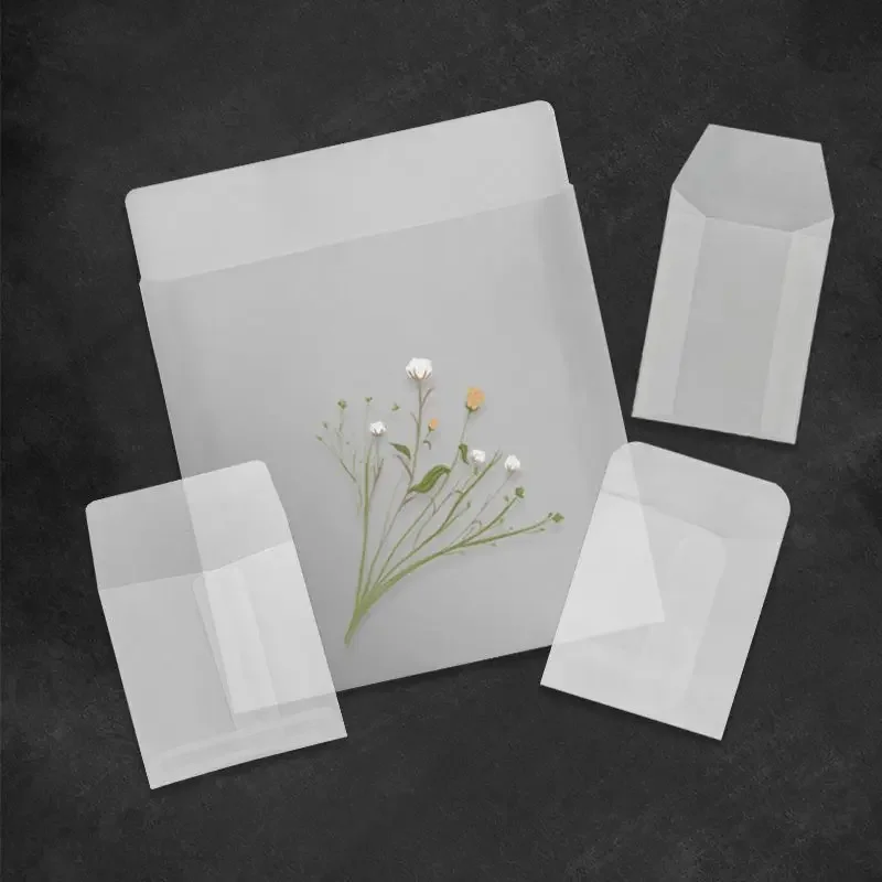 Mini Envelopes 50pcs/lot Translucent Jewelry Storage Bag Card Earring Necklace Gift Packaging Wedding Envelopes