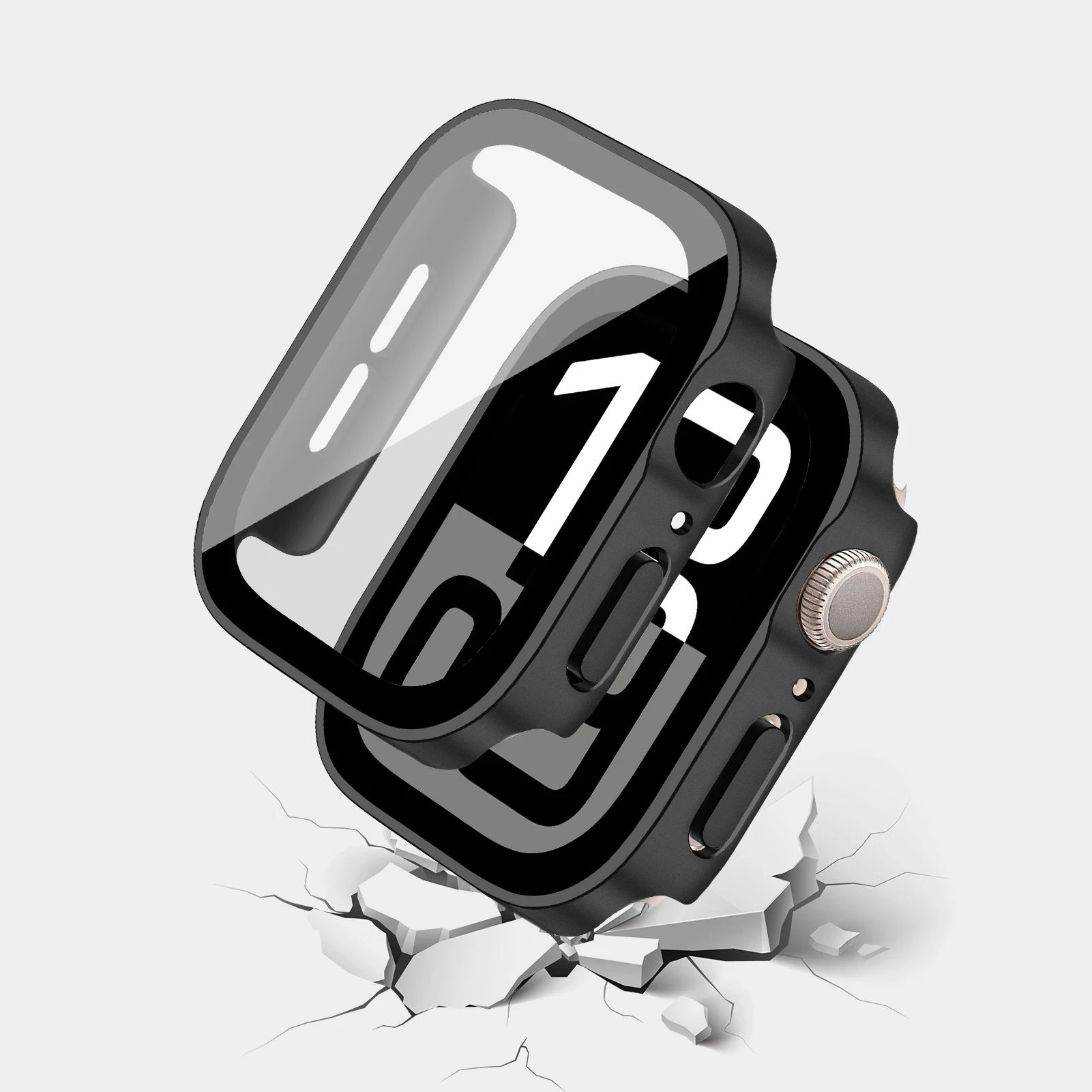 Premium Waterproof Glass Case with Straight Edge Screen Protector
