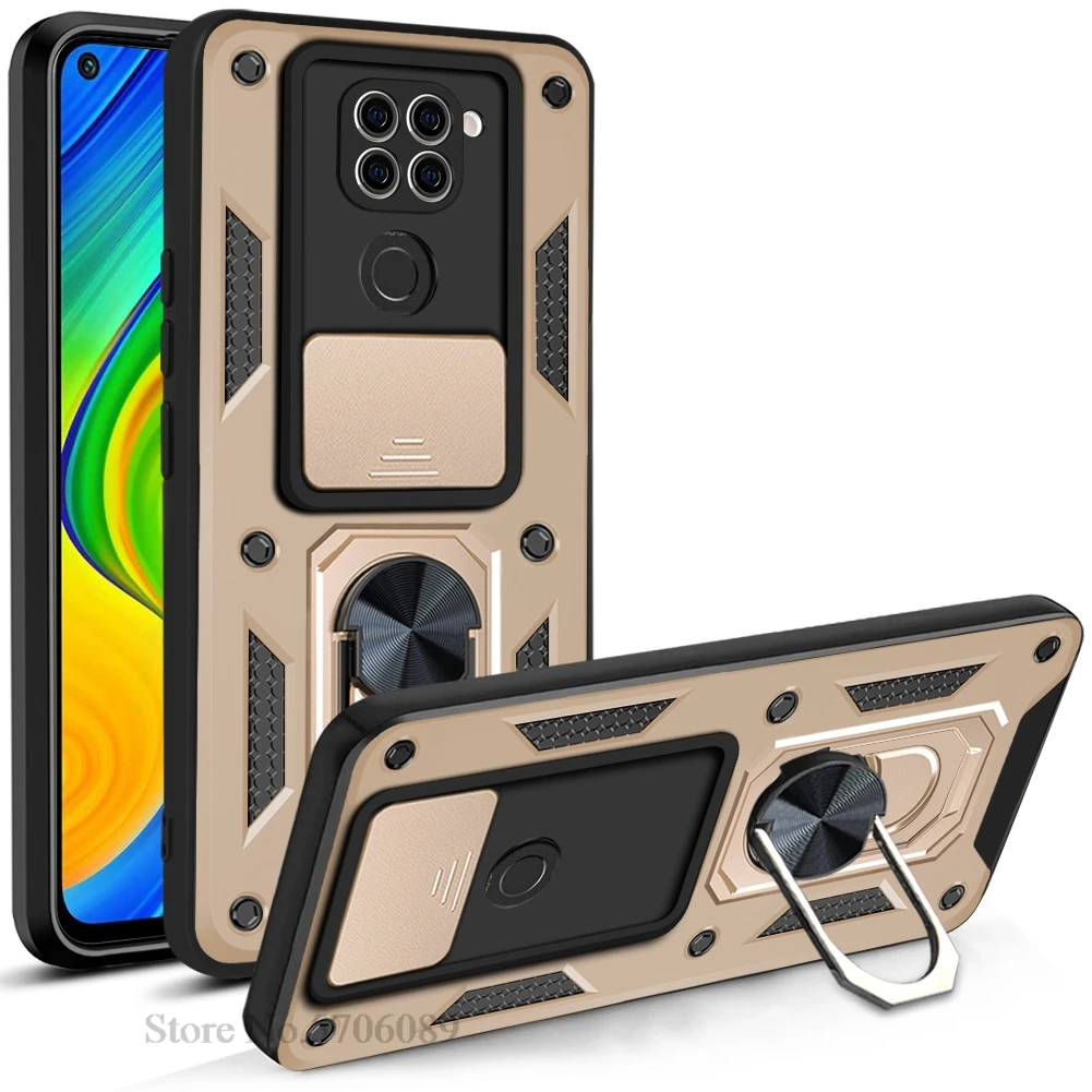 Enhanced Shockproof Armor Phone Case with Slide Lens Protector - Durable Cover Coque s Shell