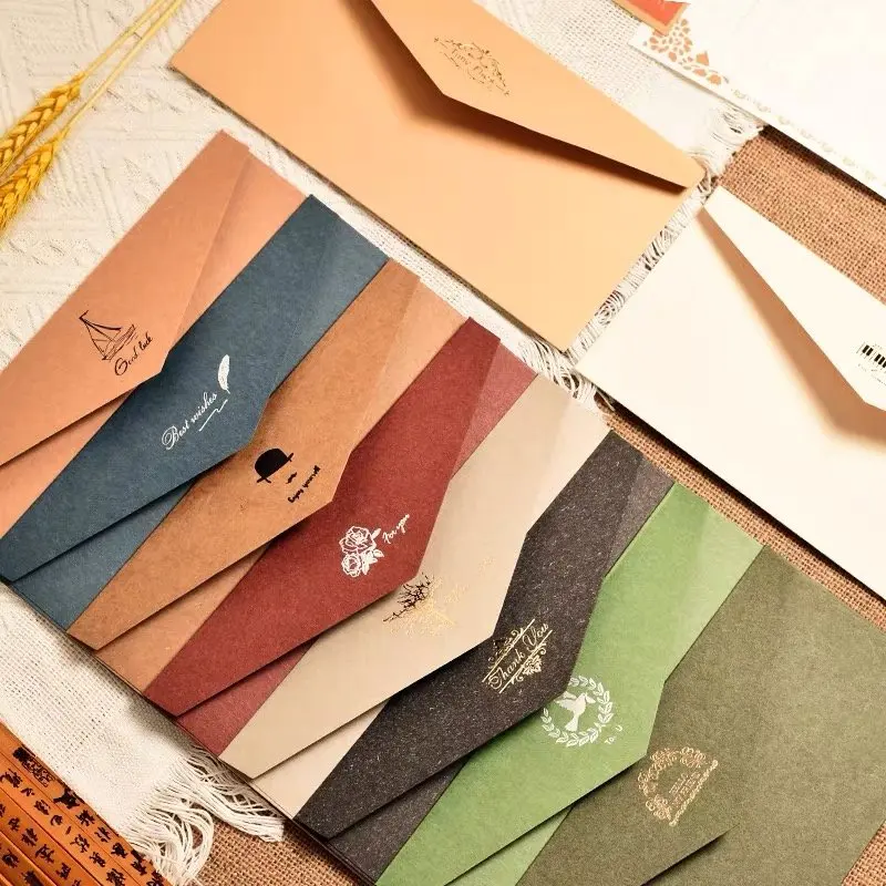 50pcs/lot Gilding Envelopes Bag Wedding Small Business Supplies Stationery DIY Postcard 150g Paper Invitations Storage Packaging
