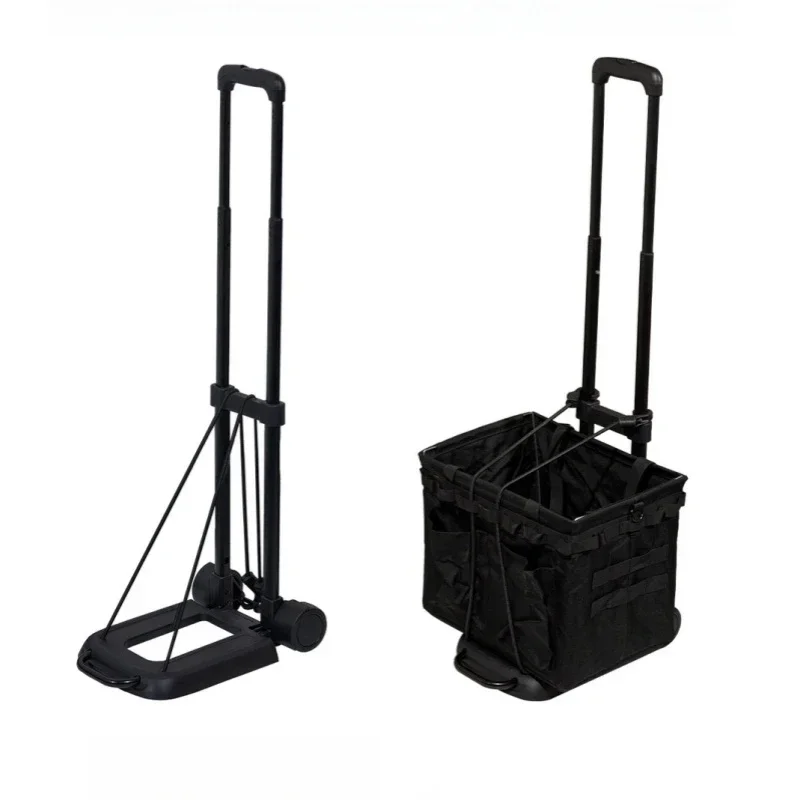 

Outdoor Camping Trolley German-style Luggage Trolley Folding Portable Travel Trolley Retractable Pull Rod Shopping Carts New