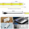 New 5V USB COB Strip Light 320Leds/m Warm Natural White Cabinet Lamp Night Lighting Flexible LED Ribbon Stripe DC5V TV Backlight 5