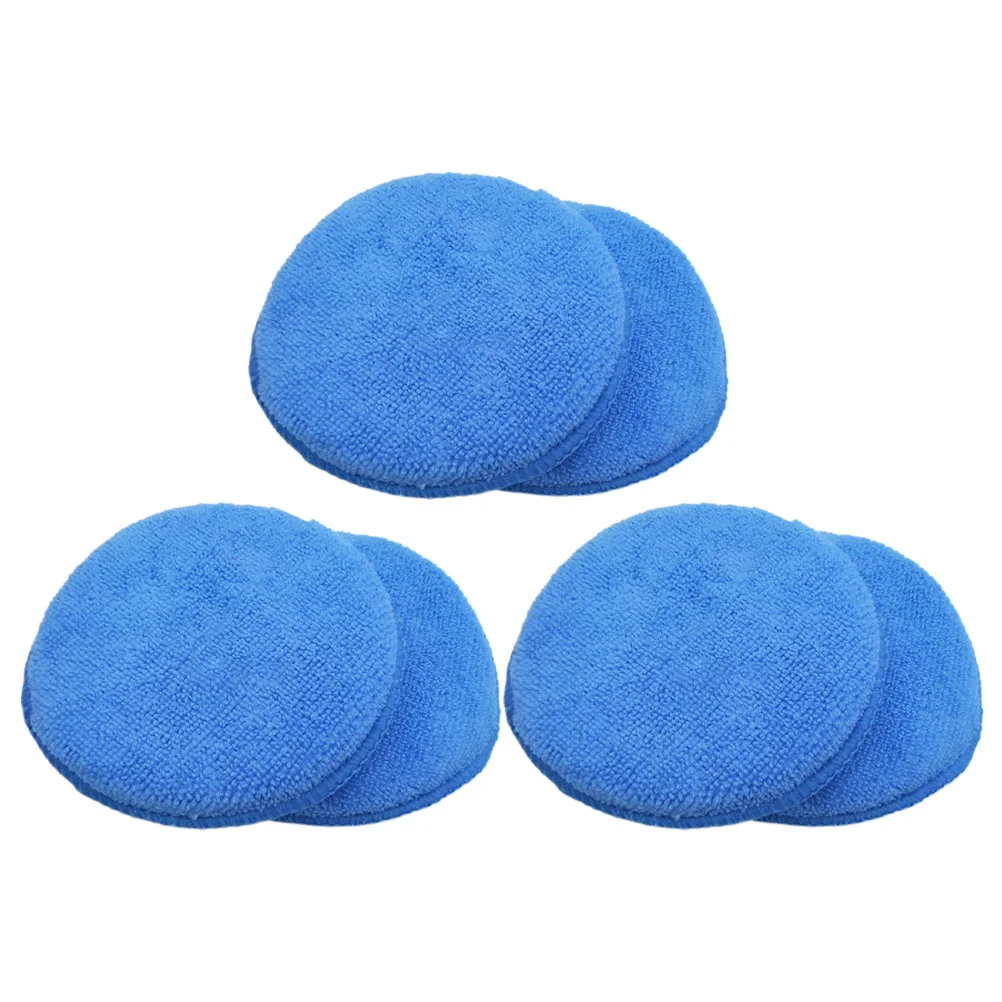 

6 Pcs Car Wash Sponge Microfiber Applicator Pad Polishing Wax Kit Buffer Pads Cleaning