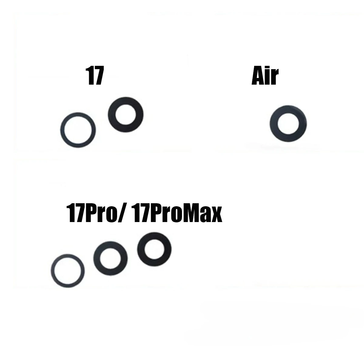 Rear Camera Glass Lens Replacement - 10 Sets for iPhone Air 17 Pro Broken Max