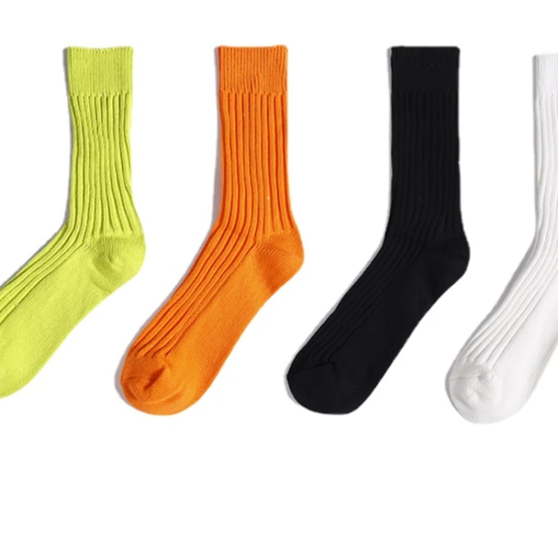 

Men's sports socks comfortable and casual tube socks pure colorall-match cotton socks Unisex Socks Solid Middle Tube womansocks