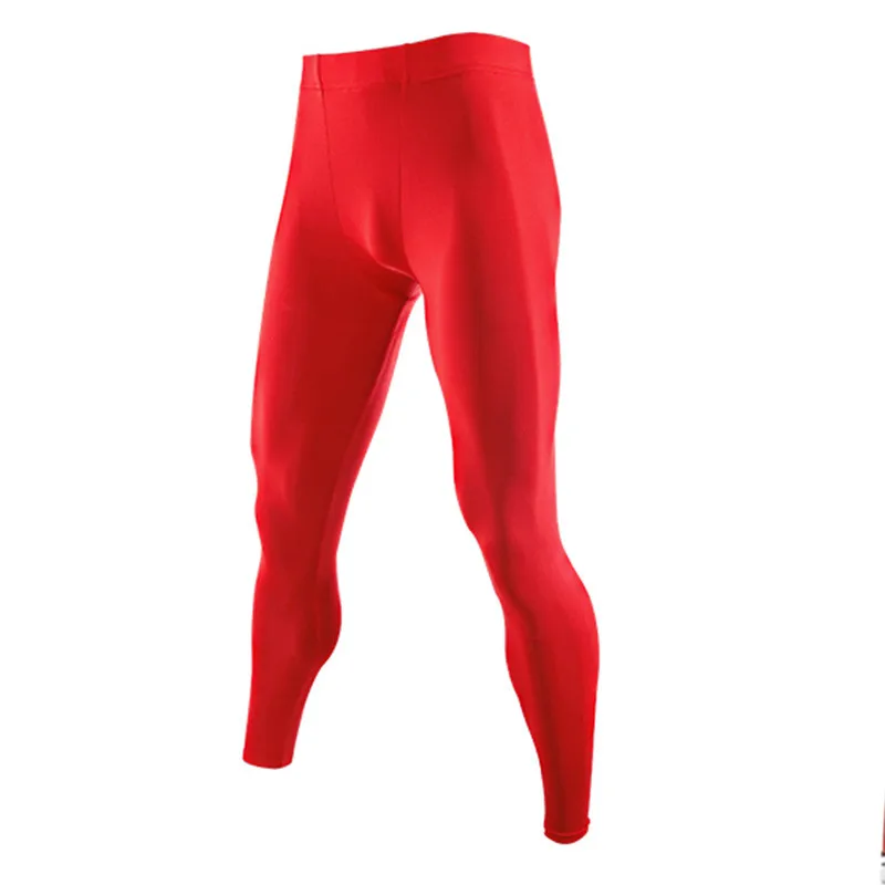 Collant Homme Compression – Leggings Sport Longs Pour Course, Basket, Fitness, Football – Respirant Et Confortable (Orange, L)