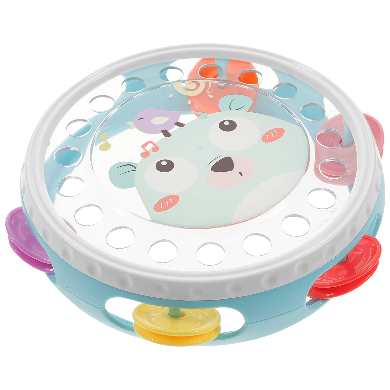 Hand Tambourine Plastic Hand Held Bells Rattle Ball Percussion Kids Toy Musical Instrument Educational Drum