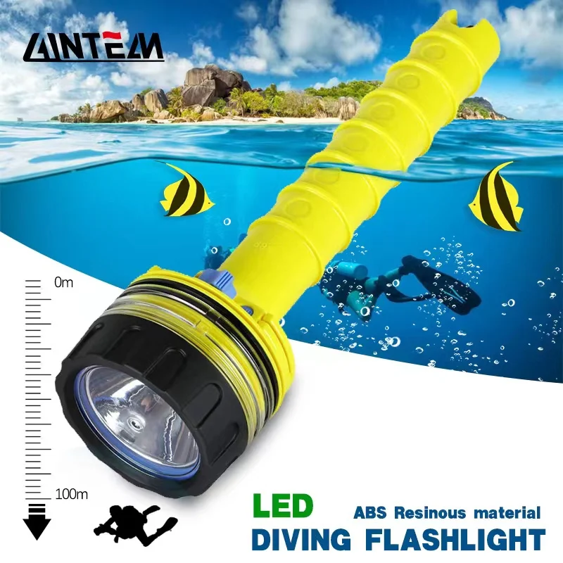 

Professional Dive Flashlight Perfect Fishing Equipment Underwater Waterproof IPX8 Non-slip Diving Lamp Light Torch Outdoor Tools