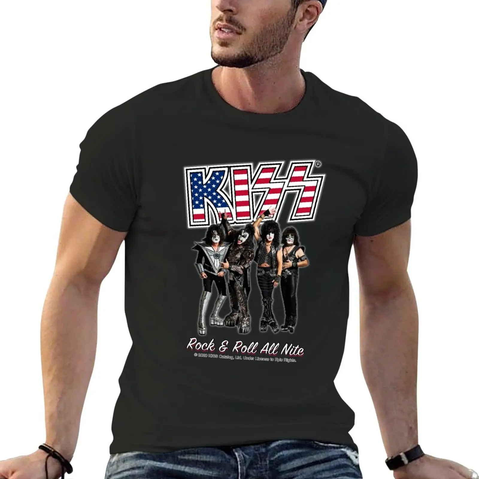 

New Kiss Rock and Roll all Night T-Shirt plain t-shirt t-shirts man sweat shirts vintage clothes mens vintage t shirts
