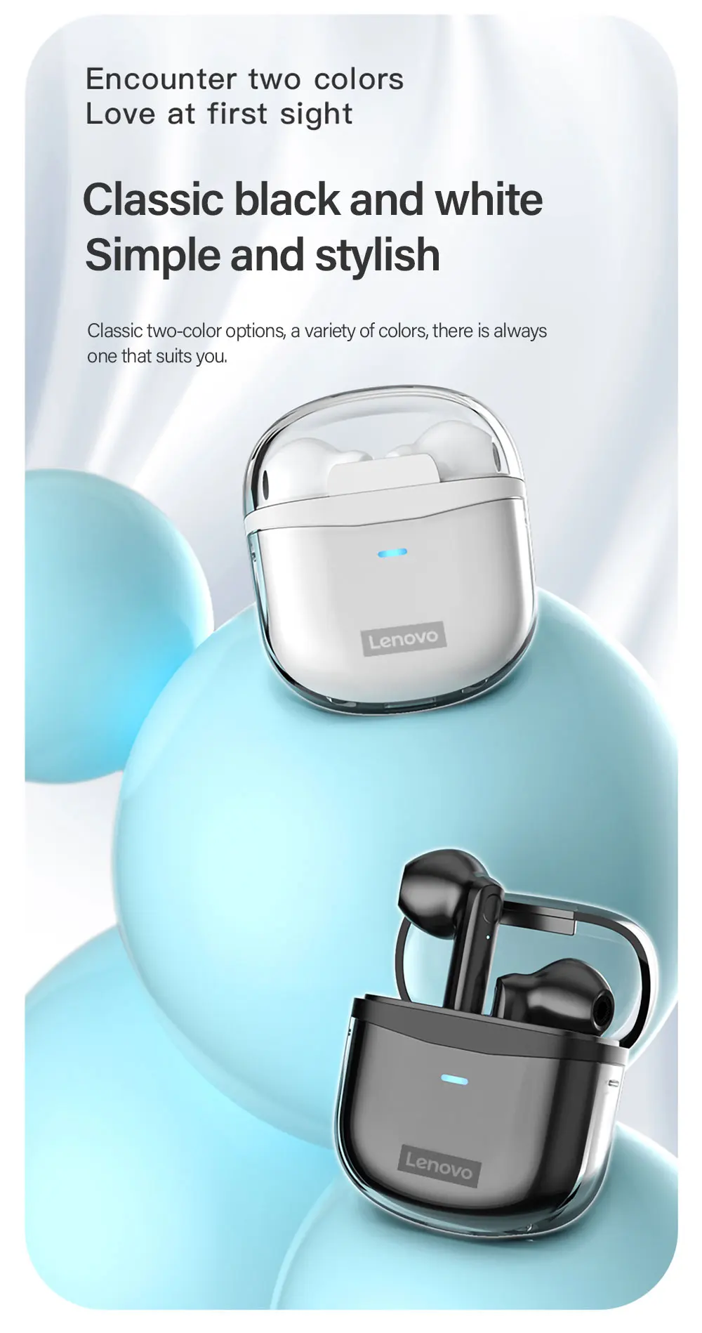 Lenovo XT96 Bluetooth 5.1 Earphones Thinkplus Live Pods True Wireless ...