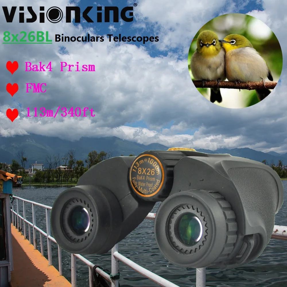 

Visionking 8X26 Mini BAK4 Prism Porro Binoculars Outdoor Camping/Hunting Waterproof Binoculars Telescopes Binoculo Profissional