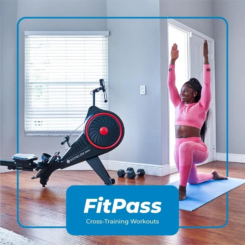 Echelon Row, 30-Day Free Echelon Membership, HIIT, Indoor Rowing Machine, Rower for Home Gym, Live and On-Demand Classes, 32 Res