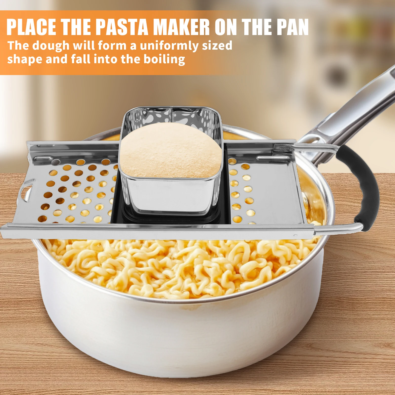 Spaetzle Maker Stainless Steel Spaetzle Noodle Maker Efficient Noodle Press Detachable Press For Dumpling Kitchen tools