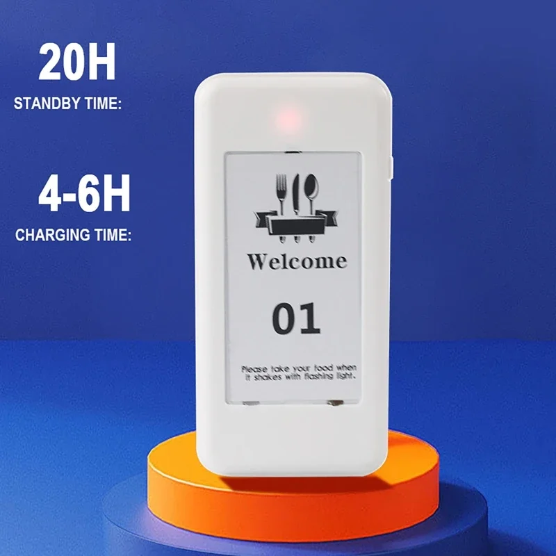 Description Picture 6 of itemStyle 1- Restaurant Pager + 10pcs Beeper Touch Panel Wireless Pagers Calling System Buzzer for Church Clinic Truck Nursery Event